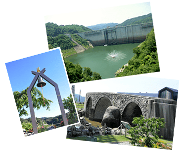 小里川ダム・與運橋・幸せの鐘